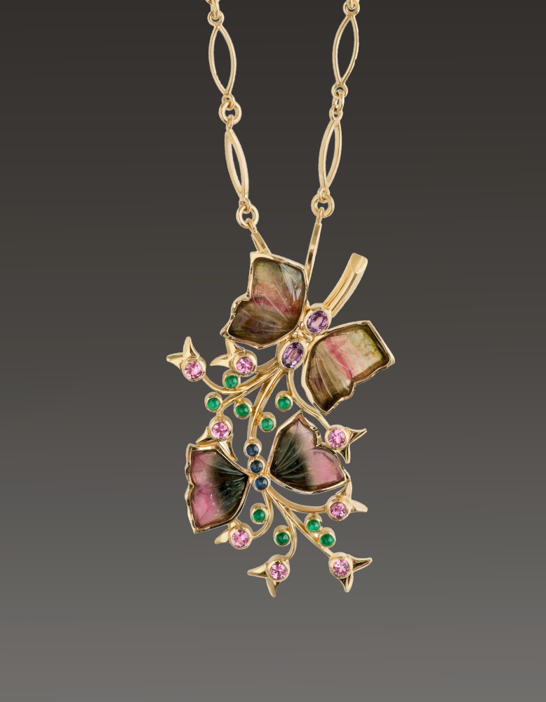 Rudolf Heltzel Tourmaline Butterfly VI in 18ct yellow gold