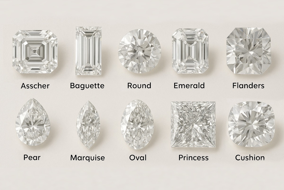 Image depicting various gemstone cuts