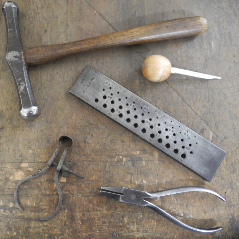 Various tools for jewellery creation in Rudolf Heltzel's workshop