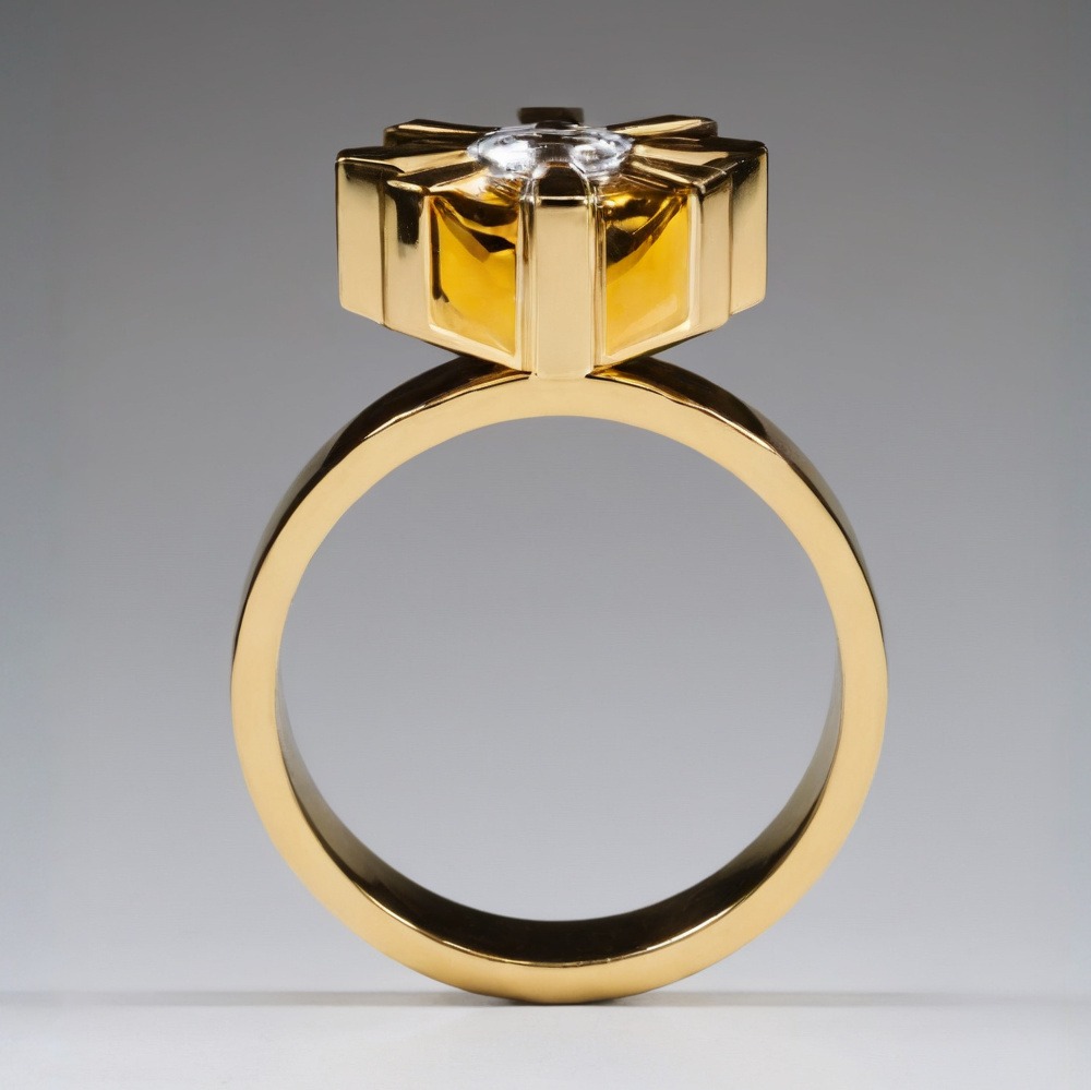 Rudolf Heltzel Bespoke Diamond 18ct Yellow Gold Engagement Ring With 8 Claw Setting