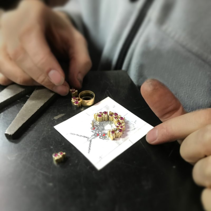 Rudolf Heltzel pendant being assembled 2