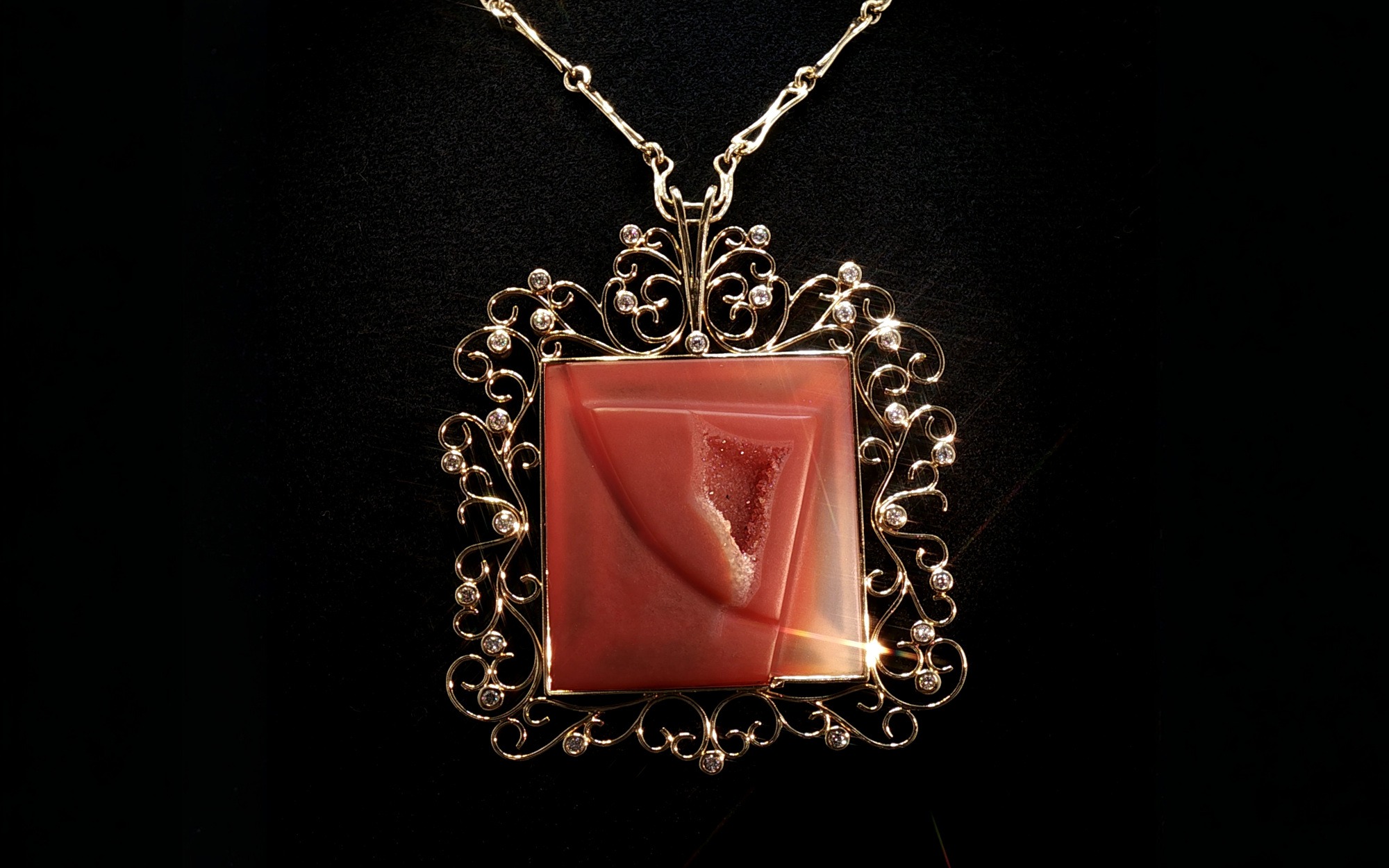 Rudolf Heltzel Carnelian And Yellow Gold Pendant