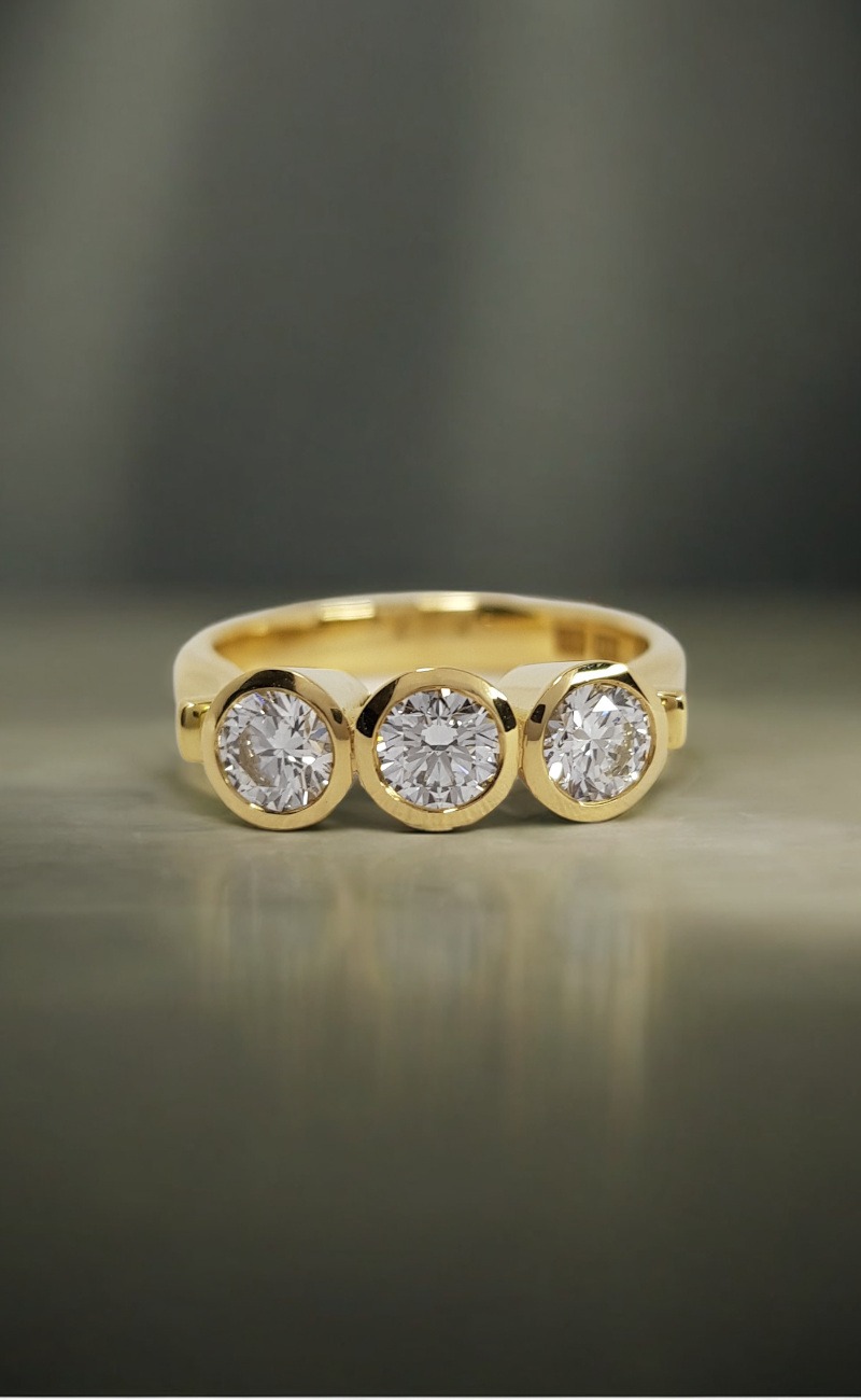 Rudolf Heltzel 3 Stone Bezel Set Engagement Ring