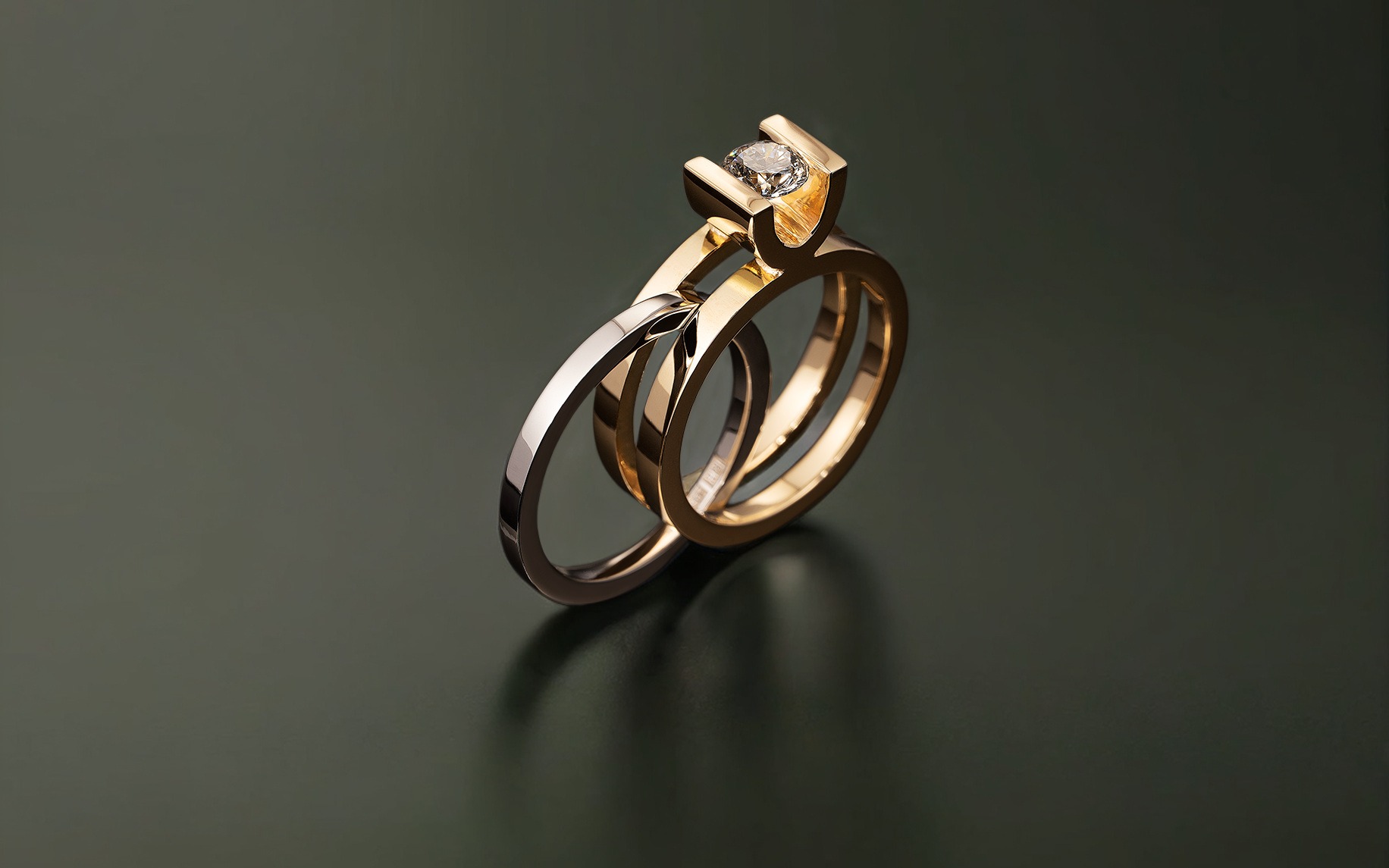 Rudolf Heltzel All In One Yellow Gold And Platinum Wedding And Engagement Ring