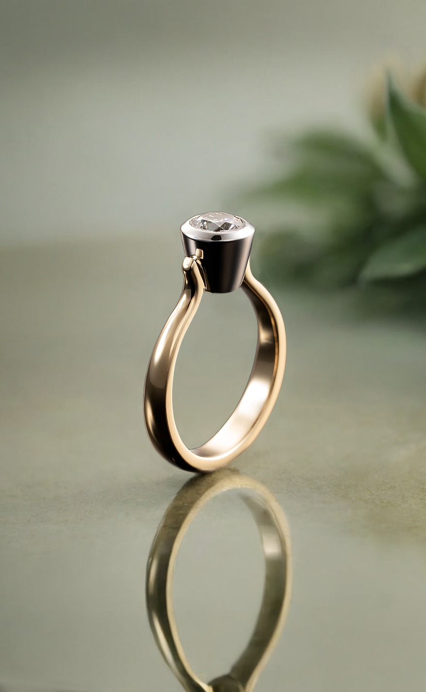 Rudolf Heltzel Bezel Set Diamond Solitaire Engagement Ring