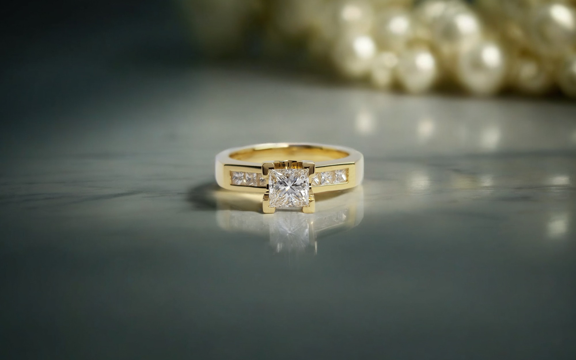 Rudolf Heltzel Princess Channel Set Engagement Ring