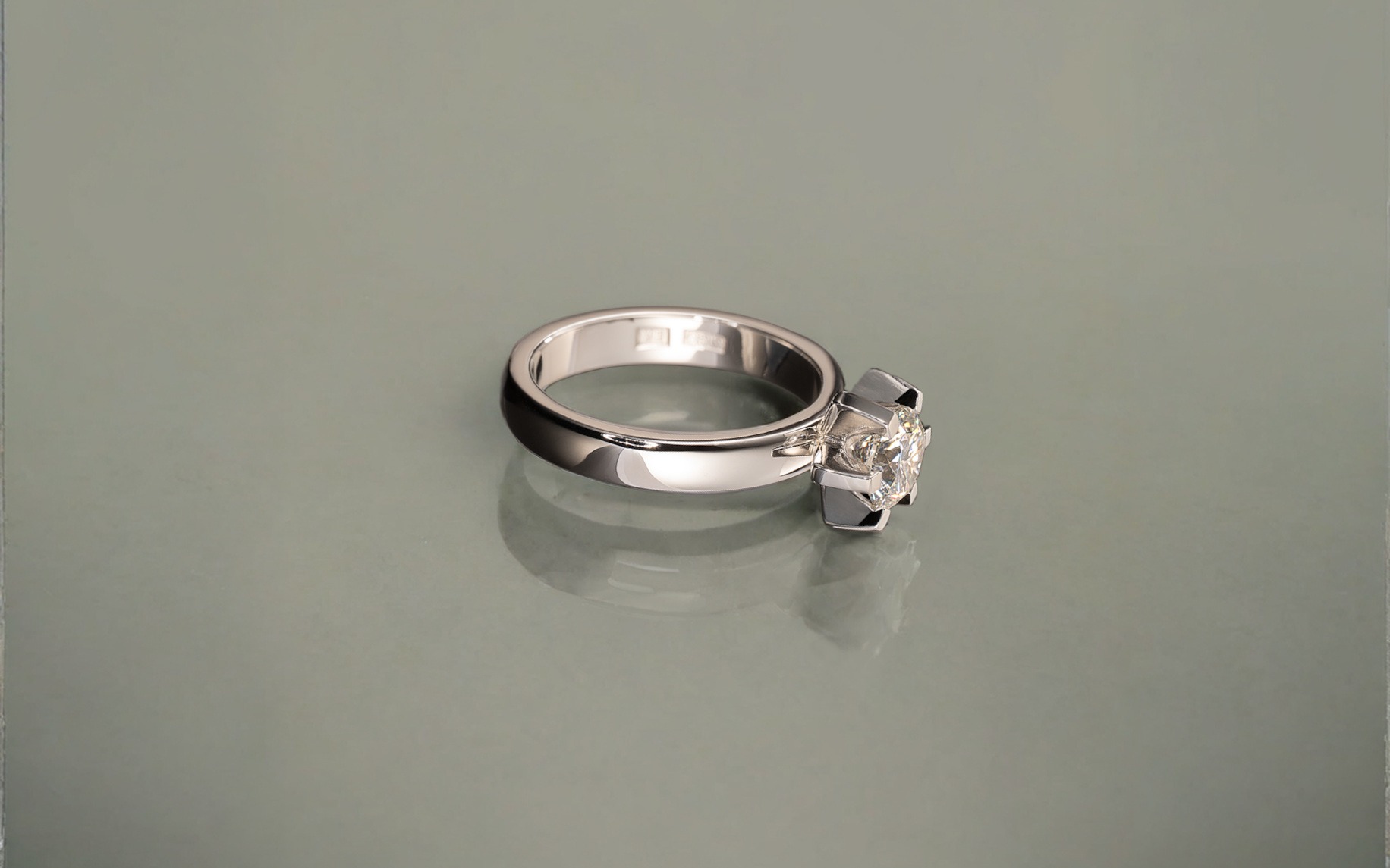 Rudolf Heltzel Platinum Six Claw DIamond Engagement Ring