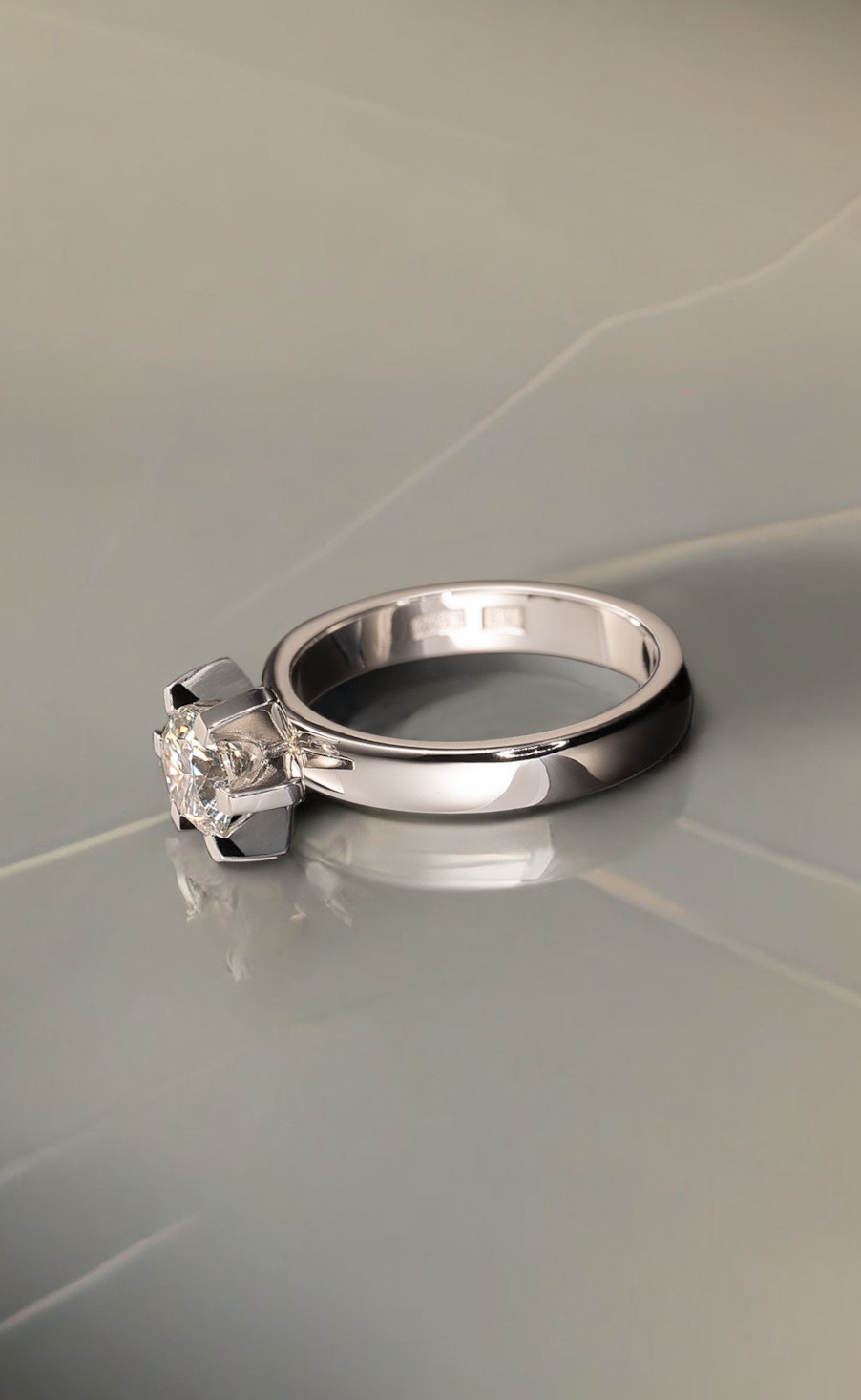 Rudolf Heltzel Platinum Six Claw DIamond Engagement Ring
