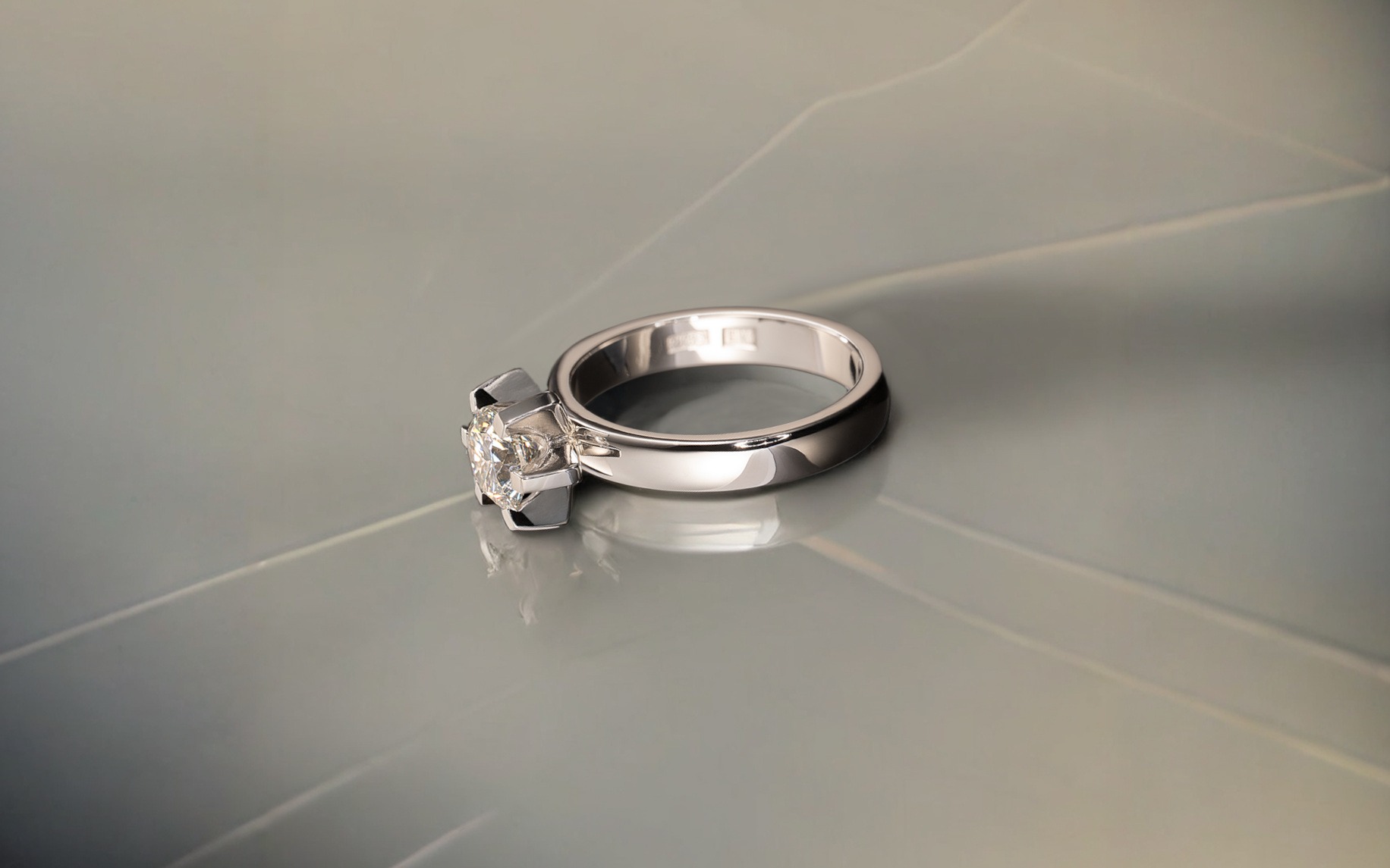 Rudolf Heltzel Six Claw DIamond Platinum Engagement Ring