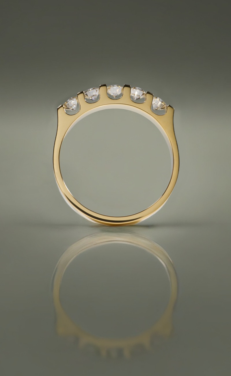 Rudolf Heltzel UShaped 5 Stone Engagement Ring In Yellow Gold