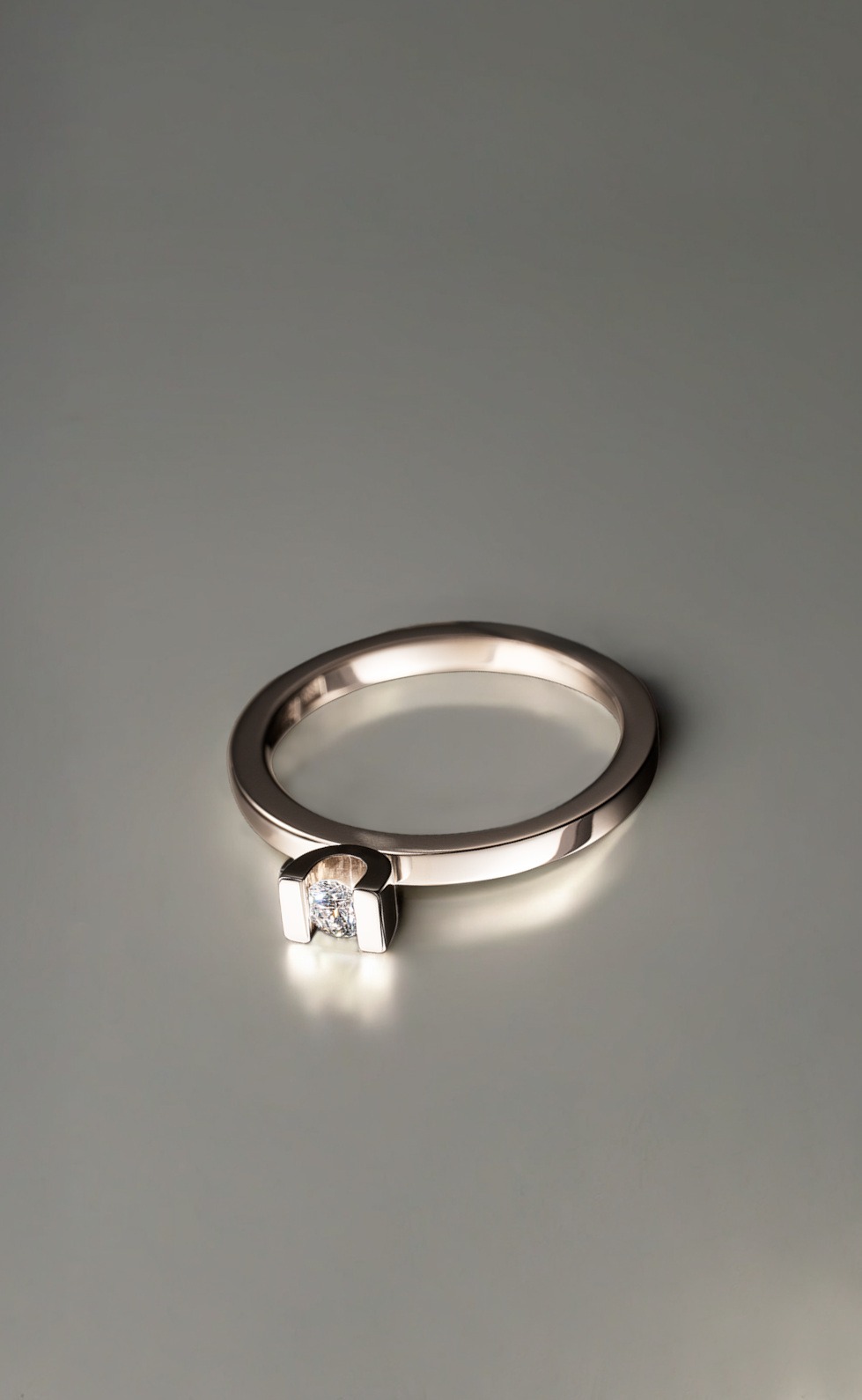 Rudolf Heltzel Platinum UShaped Solitaire Diamond engagement Ring
