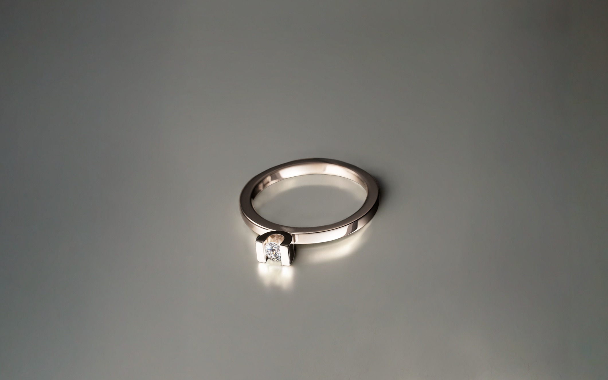 Rudolf Heltzel Platinum UShaped Solitaire Diamond engagement Ring