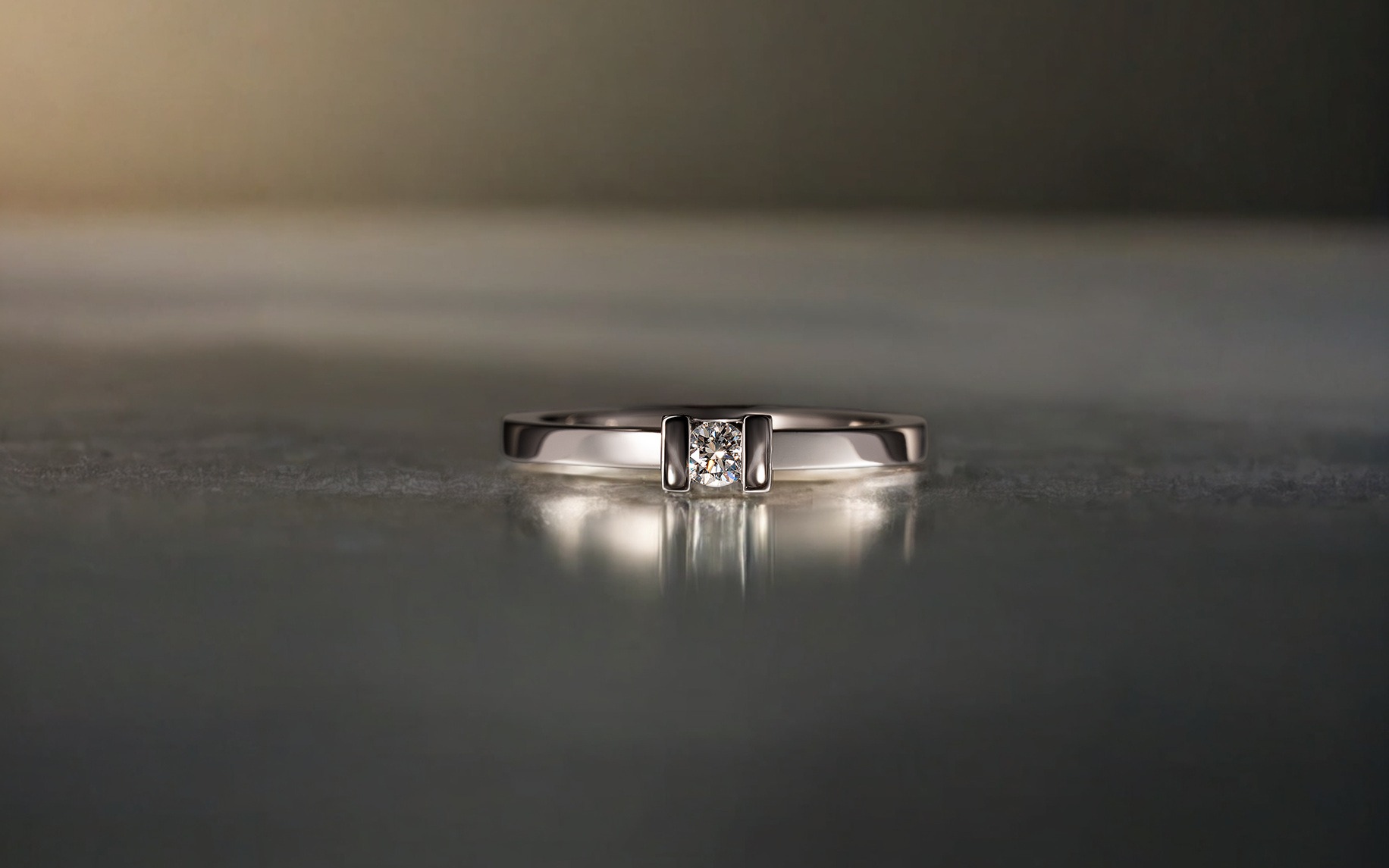 Rudolf Heltzel UShaped Solitaire Diamond engagement Ring In Platinum