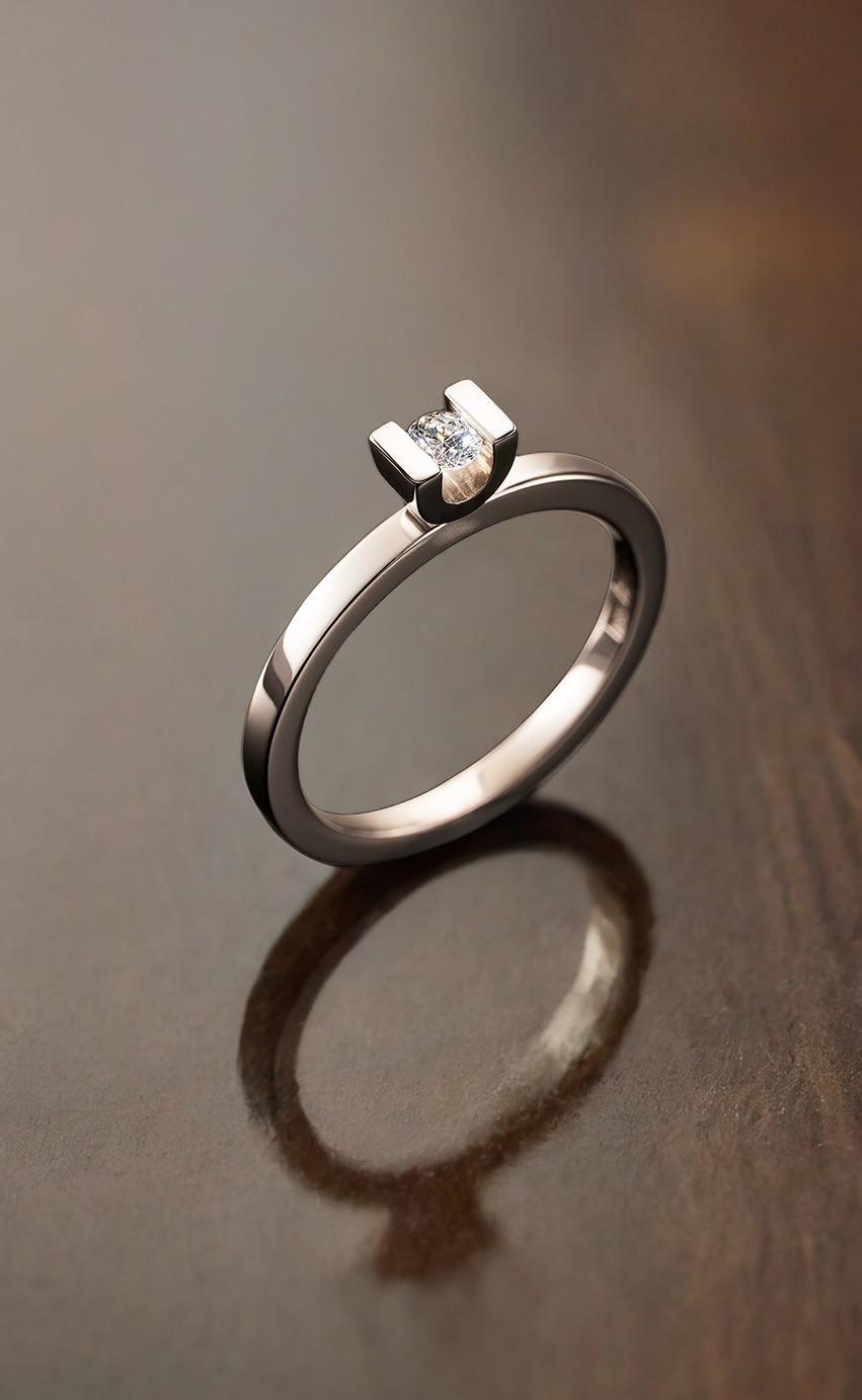 Rudolf Heltzel UShaped Solitaire Diamond engagement Ring