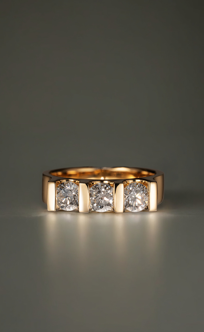 Rudolf Heltzel Ushaped 3 Stone Engagement Ring In Yellow Gold