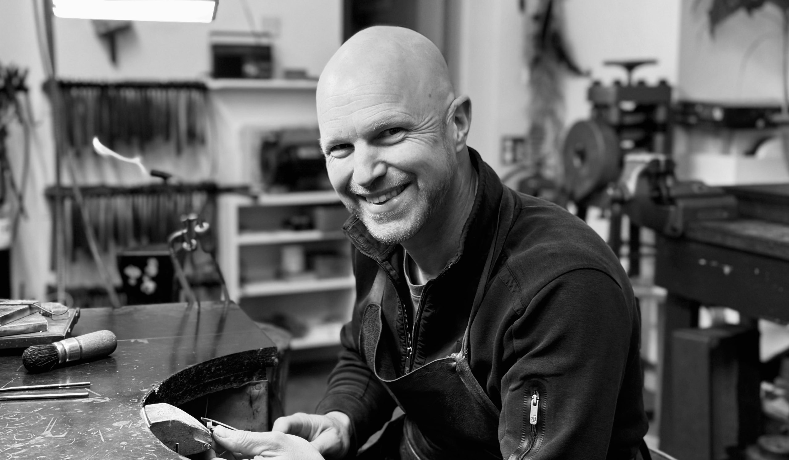 Christopher Heltzel working in the studio