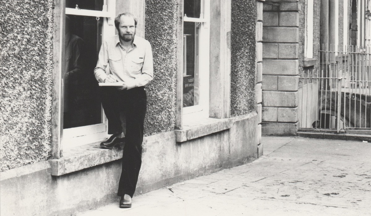 Rudolf Heltzel outside 10 Patrick Street, 1960s
